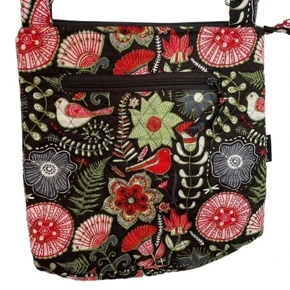 New‎ BocaBag Green/Red/White/Black Botanical Design